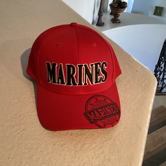 Marines Logo SnapBack Hat, Color Red, Black, White - Picture 1 of 2